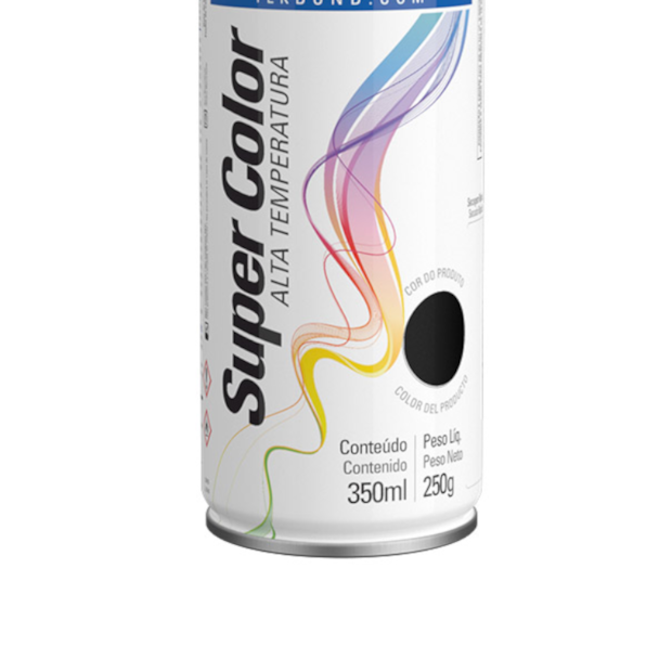 Tinta Spray Super Color Alta Temperatura Preto Fosco 350ml 23371006900 TEKBOND-f69c2765-9e41-4b5e-8e0e-5d647f960fa4