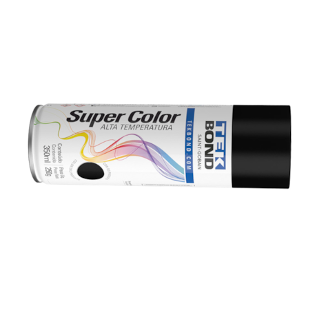 Tinta Spray Super Color Alta Temperatura Preto Fosco 350ml 23371006900 TEKBOND-b1f1299f-94ec-456d-b436-cb1de3499023