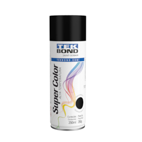 Tinta Spray Super Color Alta Temperatura Preto Fosco 350ml 23371006900 TEKBOND