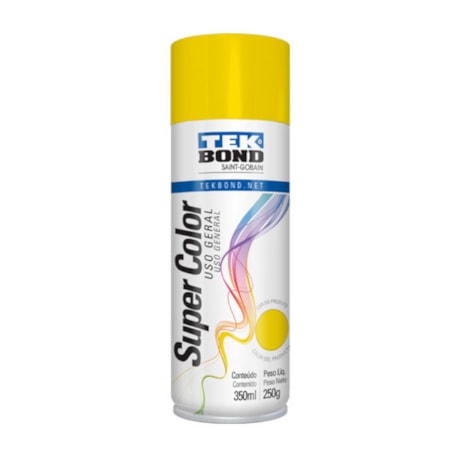 Tinta Spray Super Color Amarelo Brilhante 350ml 23061006900 TEKBOND
-bbca52dd-474b-4a8e-9bb7-9a9153660f48
