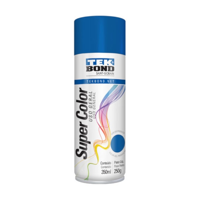 Tinta Spray Super Color Azul Brilhante 350ml 23081006900 TEKBOND-138689cb-7d3e-4c18-8f9b-923b9e9a2f2d