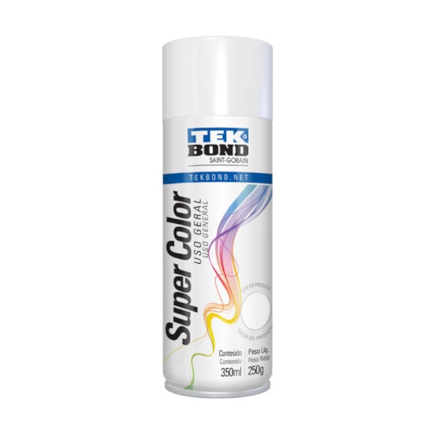 Tinta Spray Super Color Branco Brilhante 350ml 23021006900 TEKBOND-1d369283-c8ac-46c8-ae93-d3550b3462f8