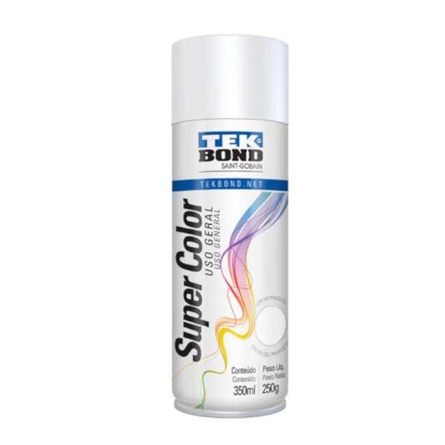Tinta Spray Super Color Branco Fosco 350ml 23101006900 TEKBOND-326ad6ac-c271-4966-91ee-c7d6200edb99
