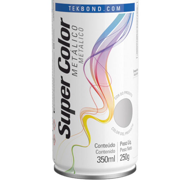 Tinta Spray Super Color Cromado Metálico com 350ml 23281006900 TEKBOND-a03d28e1-8c66-463c-8c47-234e52207479