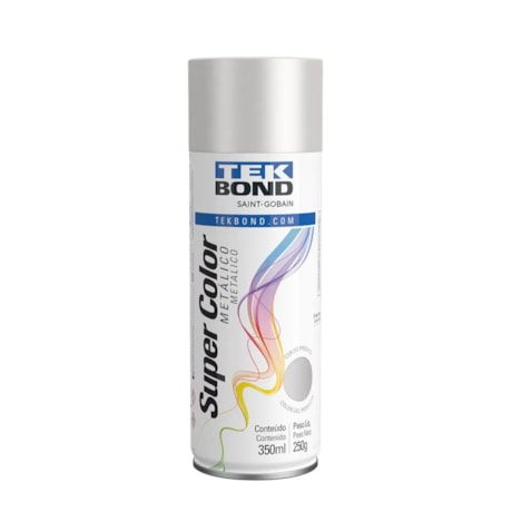 Tinta Spray Super Color Prata Metálico com 350ml 23361006900 TEKBOND-b25f6fd0-7823-4966-8b3e-0d48adc455ab