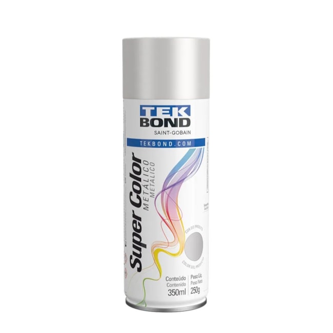 Tinta Spray Super Color Prata Metálico com 350ml 23361006900 TEKBOND-19cbcb26-1f13-409b-9f5d-dc17e2cb5bb8
