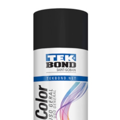 Tinta Spray Super Color Preto Brilhante 350ml 23011006900 TEKBOND-52b994b8-eef3-42e3-b56d-f3d85b8f7637