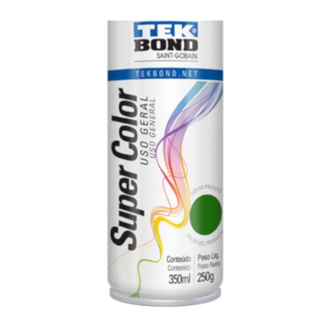 Tinta Spray Super Color Verde Brilhante 350ml 23161006900 TEKBOND-108e20fd-5ddc-48c2-9a6a-094d6cc44d2b