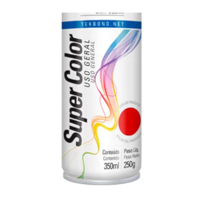 Tinta Spray Super Color Vermelho Brilhante 350ml 23041006900 TEKBOND-24e11a6d-8092-4982-bc6e-342e5919187e