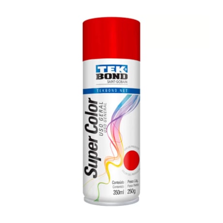 Tinta Spray Super Color Vermelho Brilhante 350ml 23041006900 TEKBOND-ac0f4d3b-4452-4d09-8a60-f63f09cc1f0f