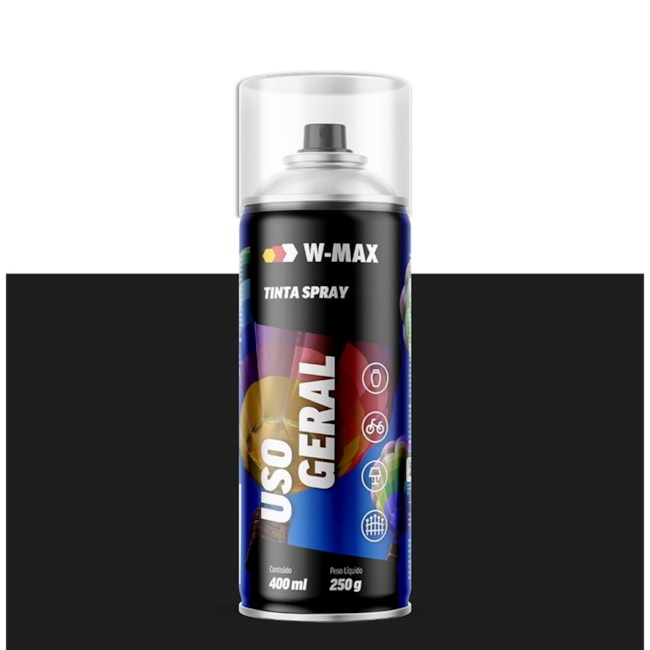 Tinta Spray Uso Geral Preto Brilhante 400ml 5986114013 W-MAX WURTH-b050f30e-fb20-46de-8f25-57786128184b