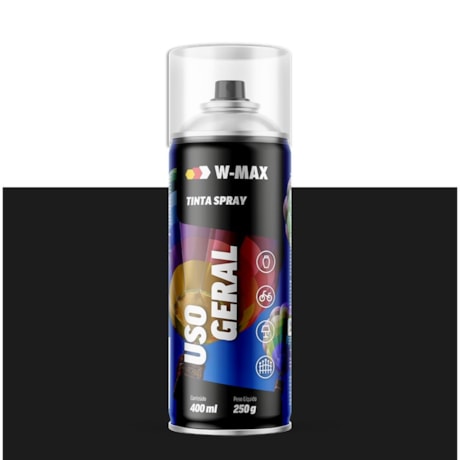 Tinta Spray Uso Geral Preto Fosco 400ml 5986114014 W-MAX WURTH