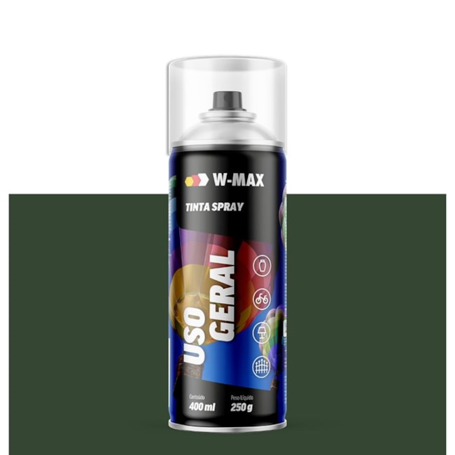 Tinta Spray Uso Geral Verde Escuro 400ml 5986114017 W-MAX WURTH-dfff118d-161b-4c3c-801c-65dd659cb2f6