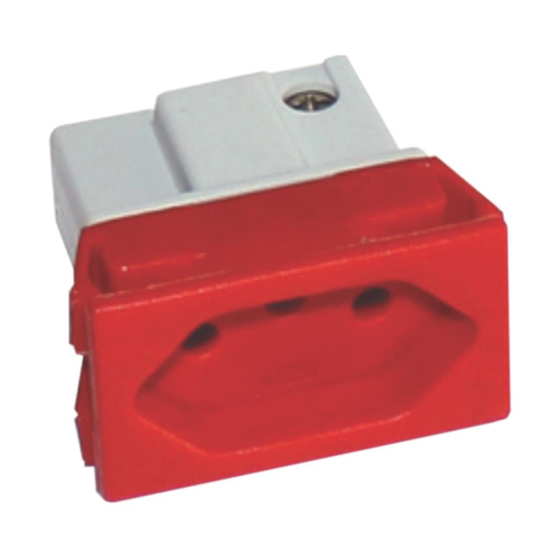 Tomada de Painel com Borne Vermelho 2P+T 20A 250V IP20 S8623 STECK