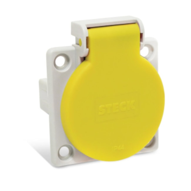 Tomada Industrial de Embutir com tampa Amarelo 2P+T 10A 250V IP44 S8640AM STECK-1ac8766e-c77c-4b61-99fc-e750863066c1