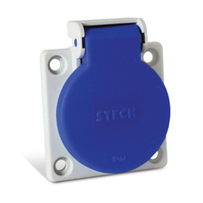 Tomada Industrial de Embutir com tampa Azul 2P+T 10A 250V IP44 S8640AZ STECK-36dcca03-ce4b-4f94-b22e-af03a4abafc3