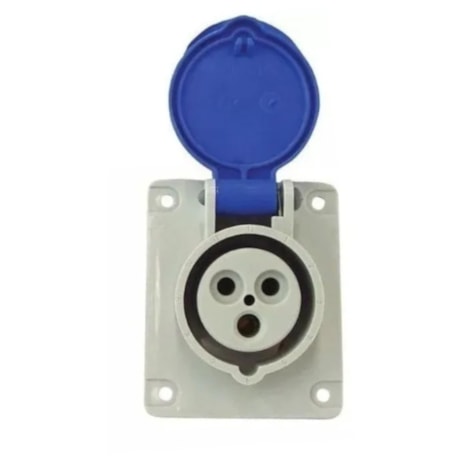 Tomada Industrial de Embutir com tampa Azul 2P+T 32A 250V IP44 N3246-NEWKON STECK-3dd5febe-0fb9-4659-835b-5d97b05e5f86