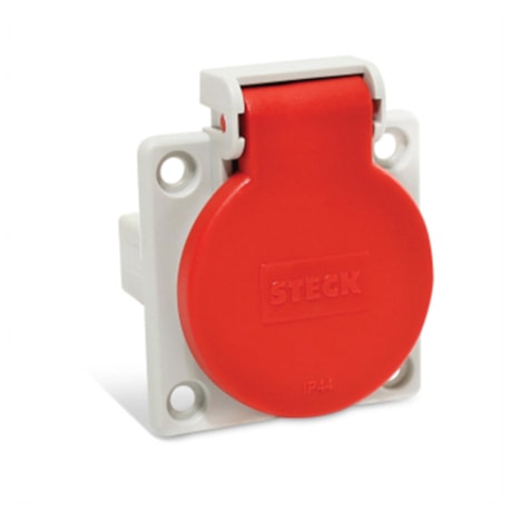 Tomada Industrial de Embutir com tampa Vermelho 2P+T 20A 250V IP44 S8641VM STECK-9c2eb8e6-65bf-4e24-9b88-990991ccad6d