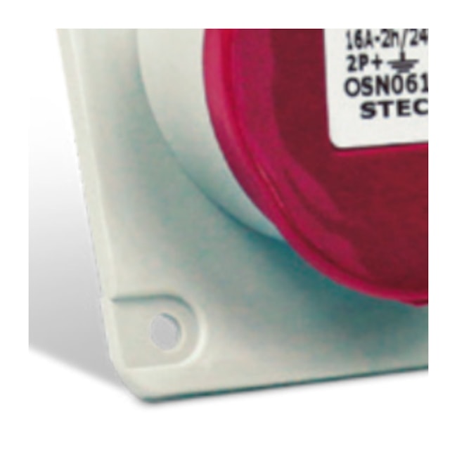 Tomada Industrial de Embutir com tampa Vermelho 3P+T 63A 440V IP67 N4546-NEWKON STECK-24018258-e21a-4174-bd7c-3f8ddbe517d9
