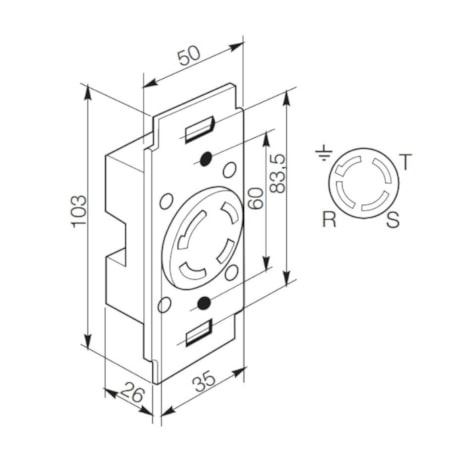 Tomada Industrial de Embutir com Trava 3P+T 30A 440V 56403 PIAL LEGRAND-821ab8f9-da67-4c49-9c37-7d50e589f0ce