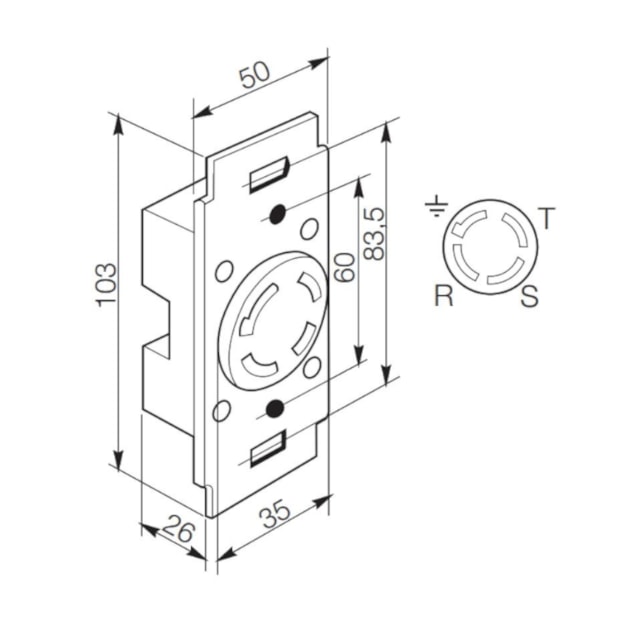 Tomada Industrial de Embutir com Trava 3P+T 30A 440V 56403 PIAL LEGRAND-7728bec4-e2d9-4ef5-80a8-f7ec02da9cd1