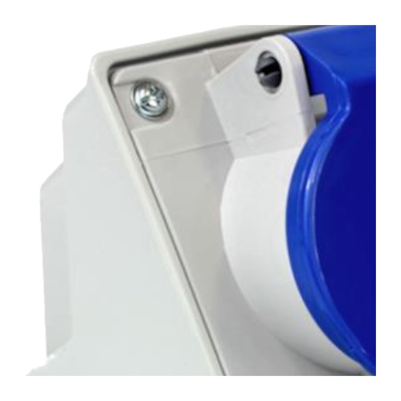 Tomada Industrial de Sobrepor com tampa Azul 3P+T 32A 250V IP44