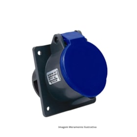 Tomada Industrial Embutir 32A 3P+T+N 200/250V 9H IP44 Azul S5249-BRASIKON STECK
