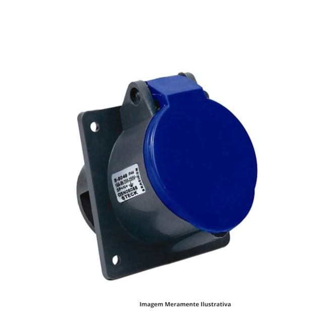 Tomada Industrial Embutir 32A 3P+T+N 200/250V 9H IP44 Azul S5249-BRASIKON STECK-551038f8-4aa5-4095-8c77-f8f024ba0a94