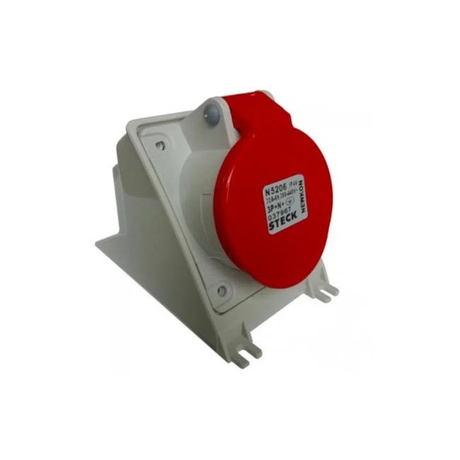 Tomada Industrial Sobrepor 32A P+T+N 380/440V 6H VM IP44 S5206-BRASIKON STECK-71ead4aa-69c7-4c6f-a1e3-42805bea17f5