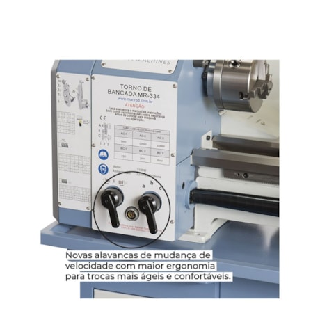 Torno Mecânico de Bancada 700 x 280mm 1100W Monofásico 220V MR-334 MANROD-3cdf54d8-00f9-4fa0-8b03-0d24bc5520f4