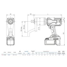 Torqueadeira à Bateria Digital 200 A 1350Nm EBT-72 GEDORE SOLUTIONS