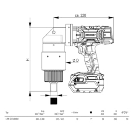 Torqueadeira Angular à Bateria 300-2200Nm LAW-22 SOLUTION GEDORE SOLUTIONS