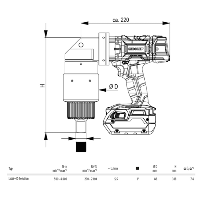 Torqueadeira Angular à Bateria 500-4000Nm LAW-40 GEDORE SOLUTIONS-6fda19af-31fc-4120-b230-e4200f5e6acb