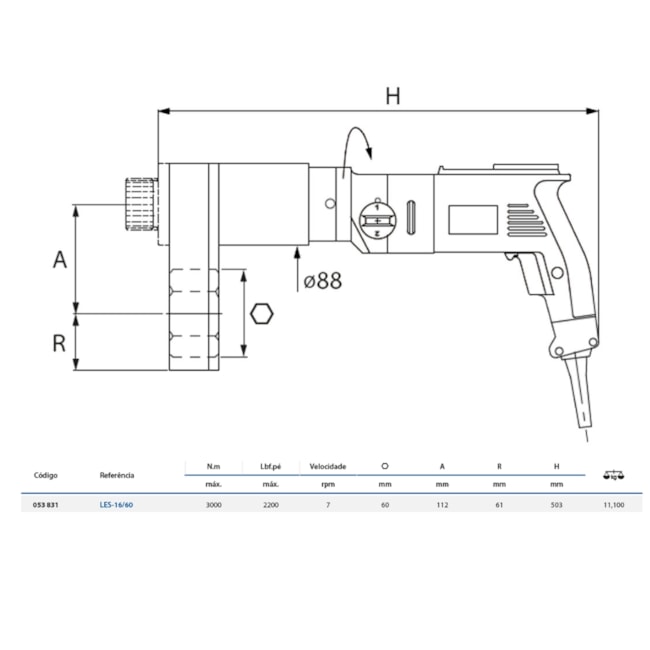 Torqueadeira Elétrica Excêntrica 3000Nm LES-16/60 GEDORE SOLUTIONS-844cbeb7-637b-47b2-978b-cd983961e1ca