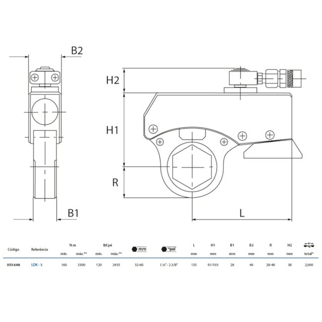 Torqueadeira Hidráulica 1.1/4