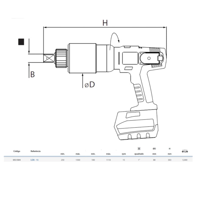 Torqueadeira Reta à Bateria 250-1500Nm LDA-15 GEDORE SOLUTIONS-f206f73f-2ac0-42fc-803b-616c4d9e6609