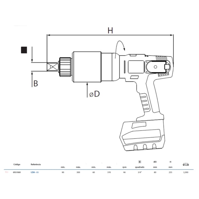 Torqueadeira Reta à Bateria 90-500Nm LDA-05 GEDORE SOLUTIONS-0e0a3ad9-f851-4eab-a8ab-b222da251780
