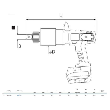 Torqueadeira Reta à Bateria 90-500Nm LDA-05 GEDORE SOLUTIONS-88d247b1-eefa-4a15-bbee-f12649991373