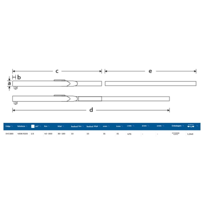 Torquimetro com Relogio 150LBF.PE (20KGFM) 1/2