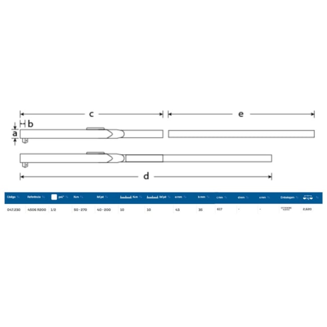 Torquimetro com Relogio 200LBF.PE (27KGFM) 1/2