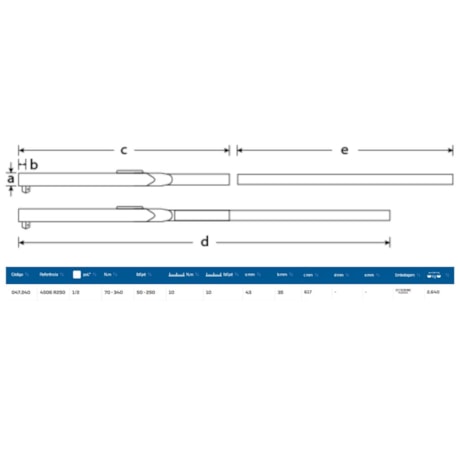 Torquimetro com Relogio 250LBF.PE (34KGFM) 1/2