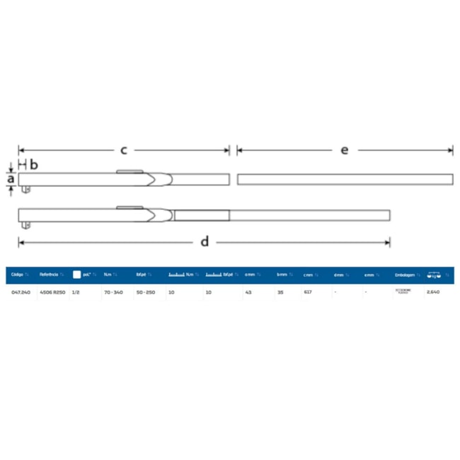 Torquimetro com Relogio 250LBF.PE (34KGFM) 1/2