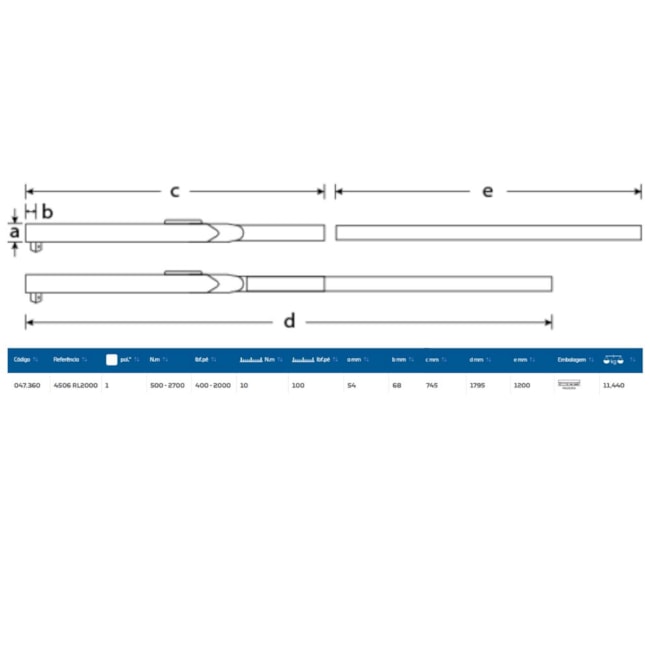 Torquimetro com Relogio e Lampada Sinal Sonoro 2000LBF.PE (270KGFM) 1
