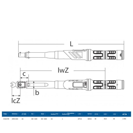 Torquímetro de Estalo (300LBS.PE) 400Nm 16mm DMZ 400 GEDORE-0851873f-72fe-4948-9a4d-96df13249c35