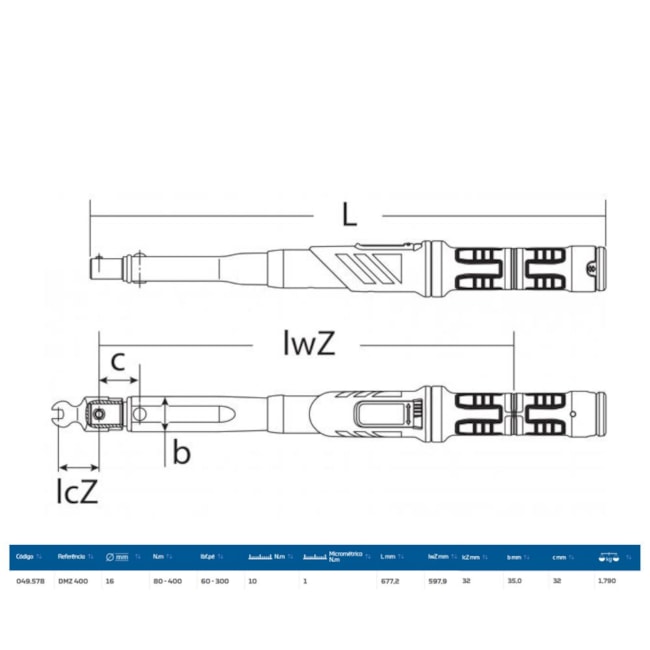 Torquímetro de Estalo (300LBS.PE) 400Nm 16mm DMZ 400 GEDORE-e121a885-49ac-4840-a341-d4aab144c910