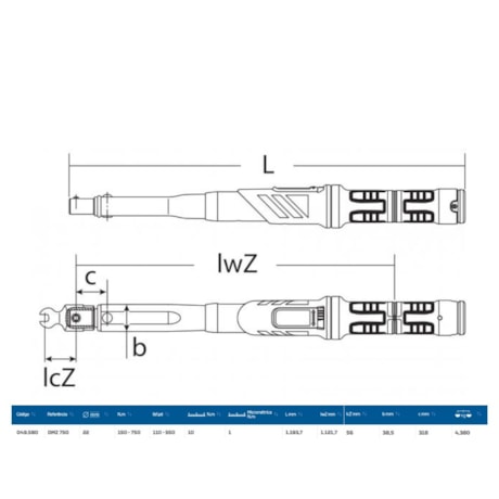 Torquímetro de Estalo (550LBS.PE) 750Nm 22mm DMZ 750 GEDORE-704c6e33-28c5-4943-897e-96d5ddcf8df0