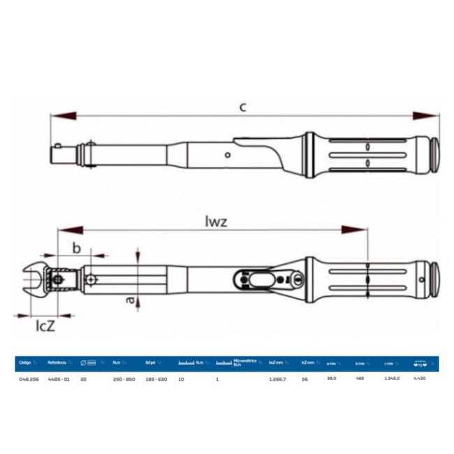 Torquímetro de Estalo 850Nm 22mm 4485-01 GEDORE-655f07ae-9632-41ac-946b-caa3acff8115