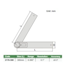 Transferidor Ângulo Digital 300mm 2176-300 INSIZE