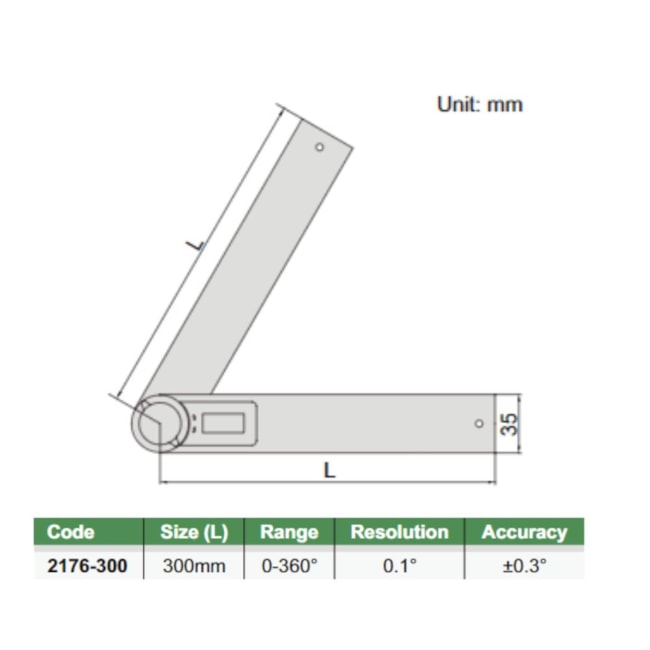 Transferidor Ângulo Digital 300mm 2176-300 INSIZE-147d627c-71b0-425f-af8e-5a51a23553bf