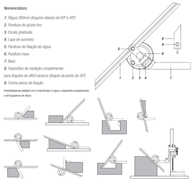 Transferidor de Ângulos Universal 300mm 170.071 DIGIMESS-a5931f9e-ae2d-4c78-a43e-2b850d202509